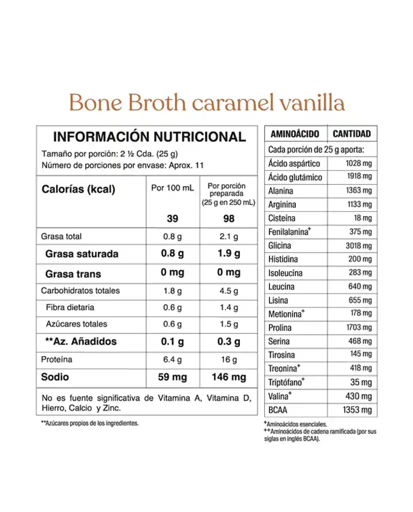 Proteina Bone Bronth Power Vainilla Caramelo Savvy 280 Gr