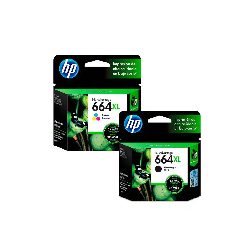 Kit De 2 Cartuchos De Tinta Hp 664xl Original Negro Y Color