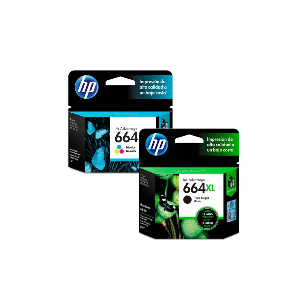 Kit De 2 Cartuchos Tinta Hp 664xl Negro Y 664 Tricolor Original