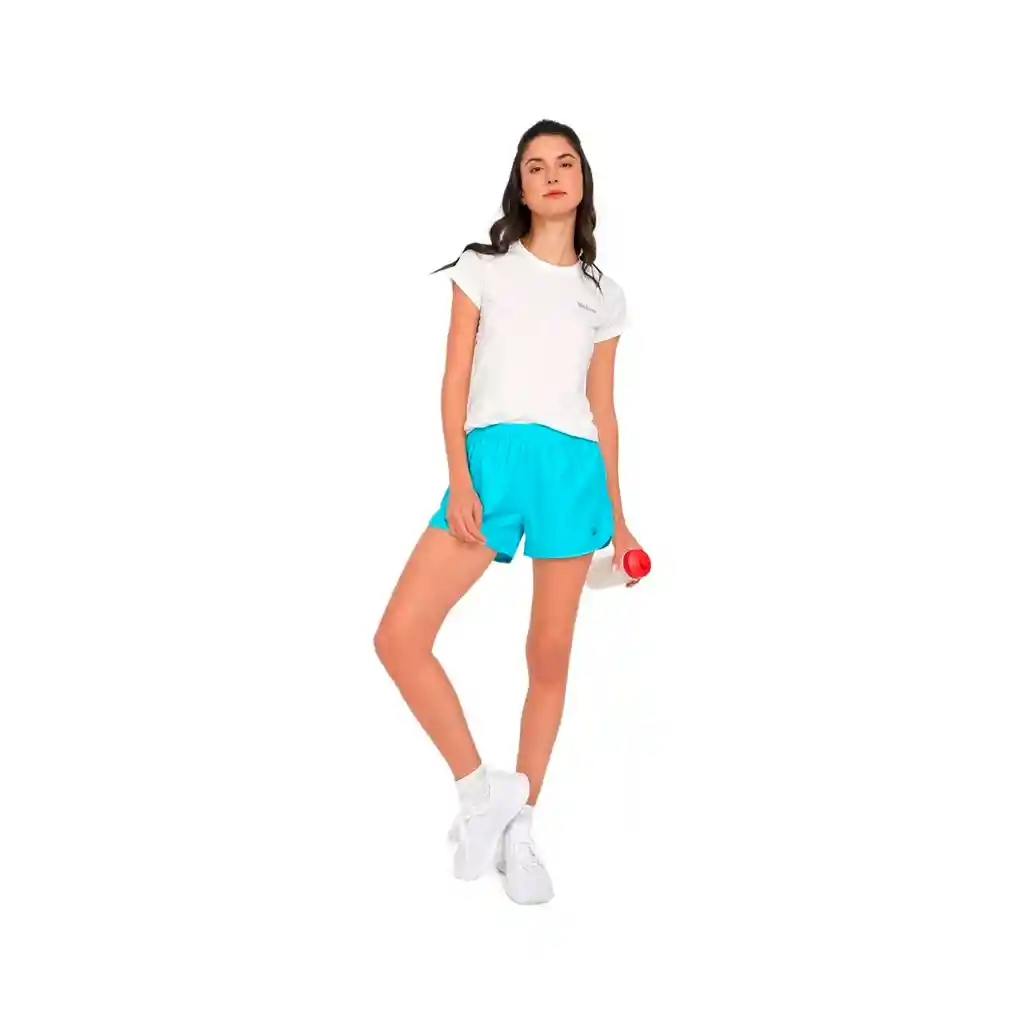 Pantaloneta Deportiva Short Wilson Micro 79329 Mujer Gym Fitness Turquesa Xl