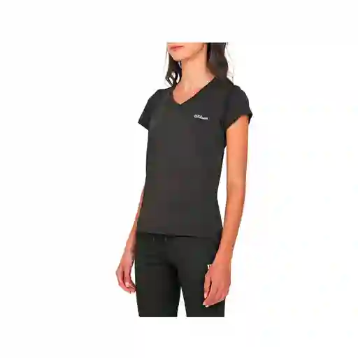 Camiseta Cuello V Wilson Ultra 59003 Mujer Gym Fitness Negro S