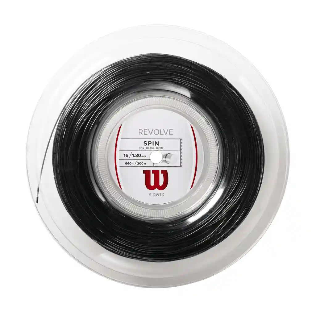 Cuerda Para Raqueta De Tenis Wilson Revolve 16 - Set 11m Negro