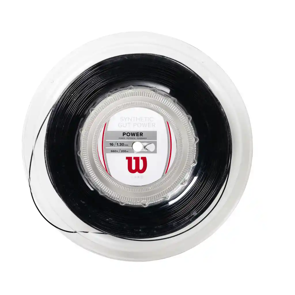 Cuerda Para Raqueta De Tenis Wilson Synthetic Gut Power 16 - Set 11m Negro