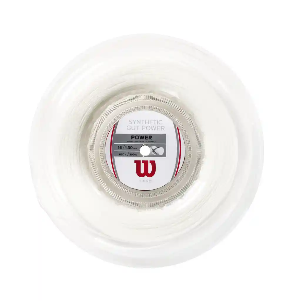 Cuerda Para Raqueta De Tenis Wilson Synthetic Gut Power 16 - Set 11m Blanco