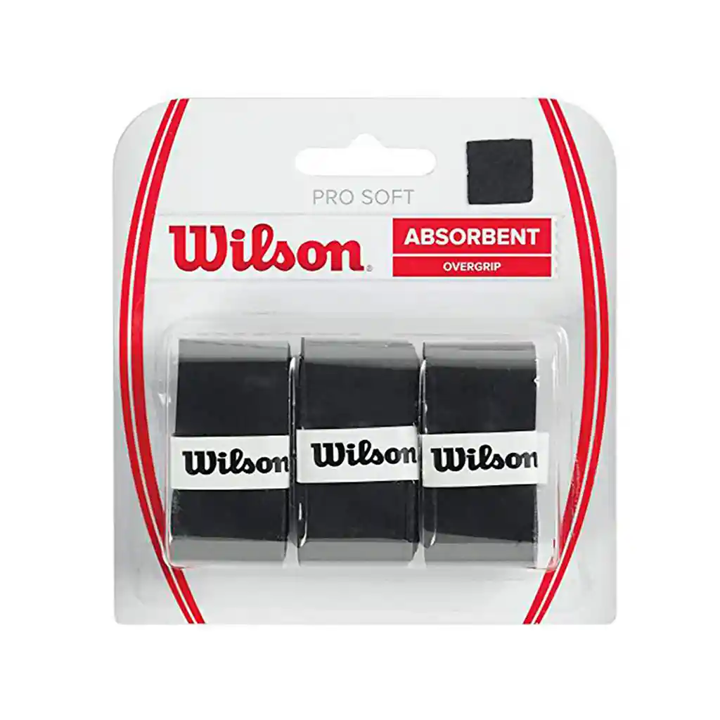 Grip Wilson Overgrip Para Raqueta De Tenis Pro Soft X3 Negro