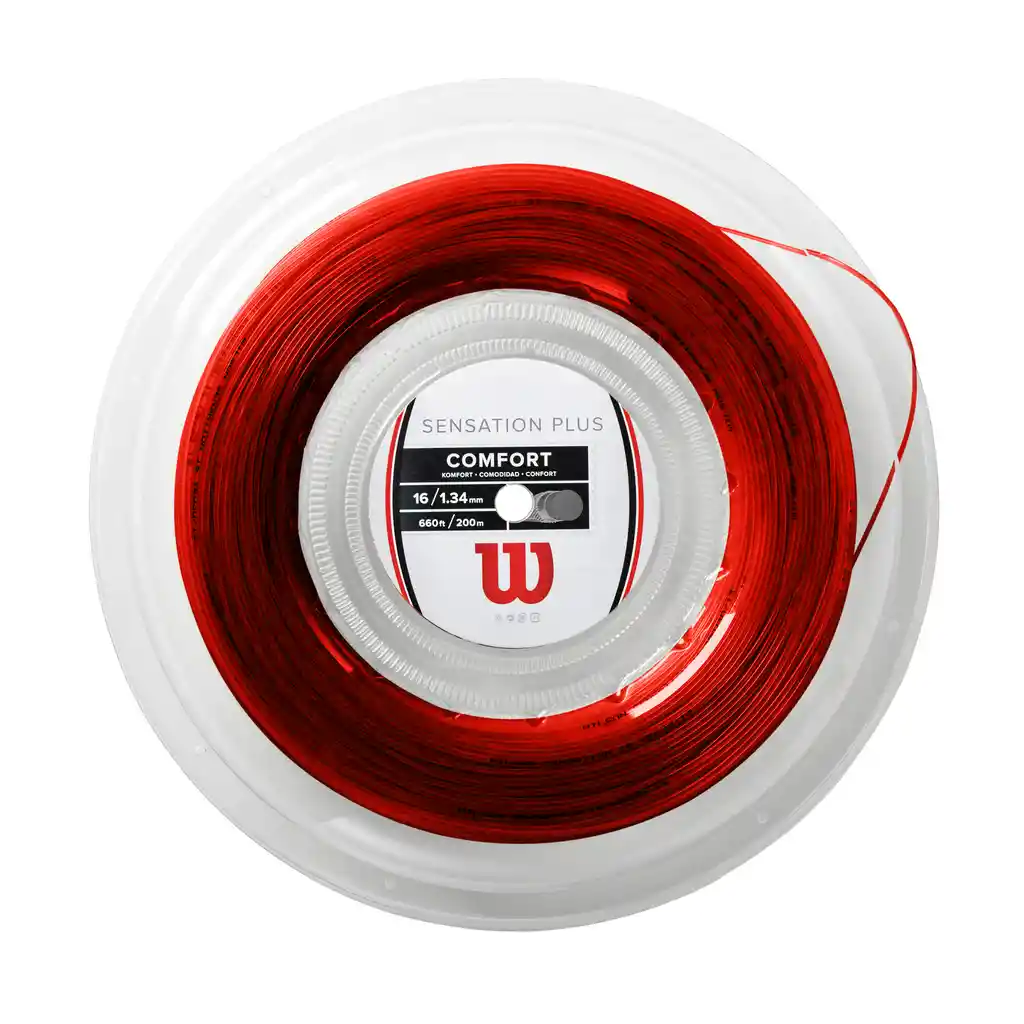 Cuerda Para Raqueta Tenis Wilson Sensation Plus 16 - Set 11m Rojo