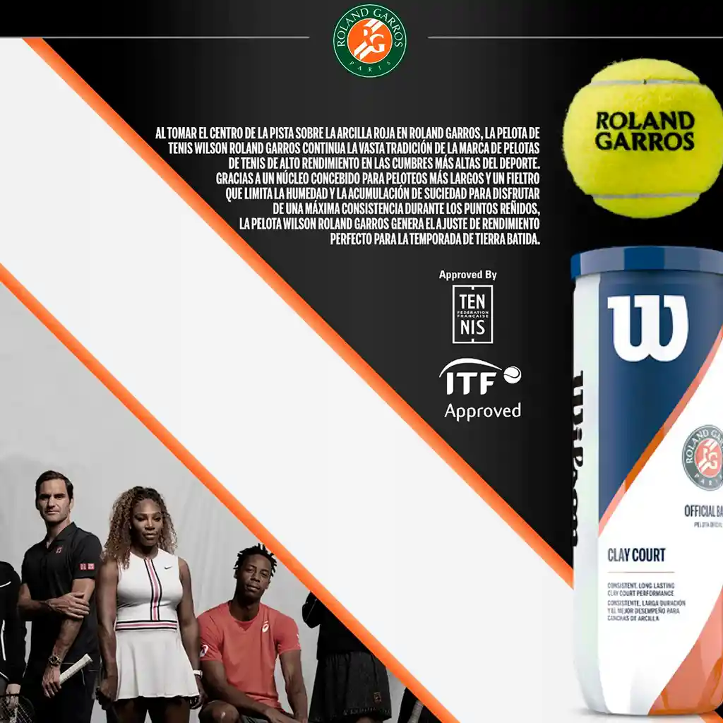 Tubos De 3 Pelotas De Tenis Wilson Roland Garros All Court Oficial