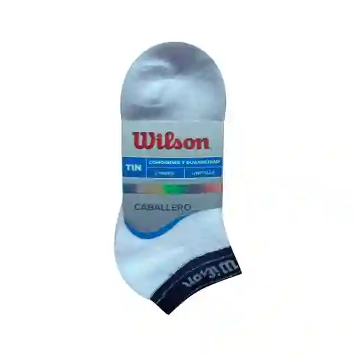 3 Pares Medias Wilson Calcetines Tipo Tin Para Caballero Unitalla Blanco