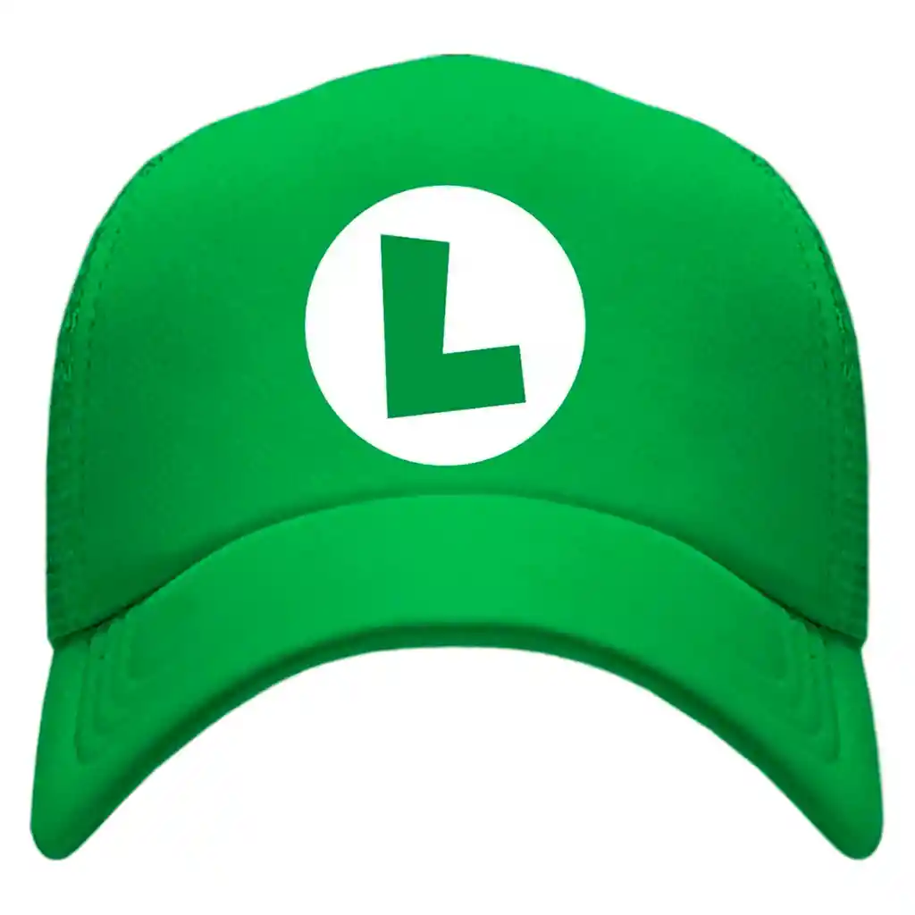 Gorra Camionera Mario Bros Diseños Trucker Verde Cachucha - Luigi Adultos