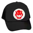 Gorra Camionera Mario Bros Diseños Trucker Negra Cachucha - Bowser Adultos