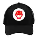 Gorra Camionera Mario Bros Diseños Trucker Negra Cachucha - Bowser Adultos