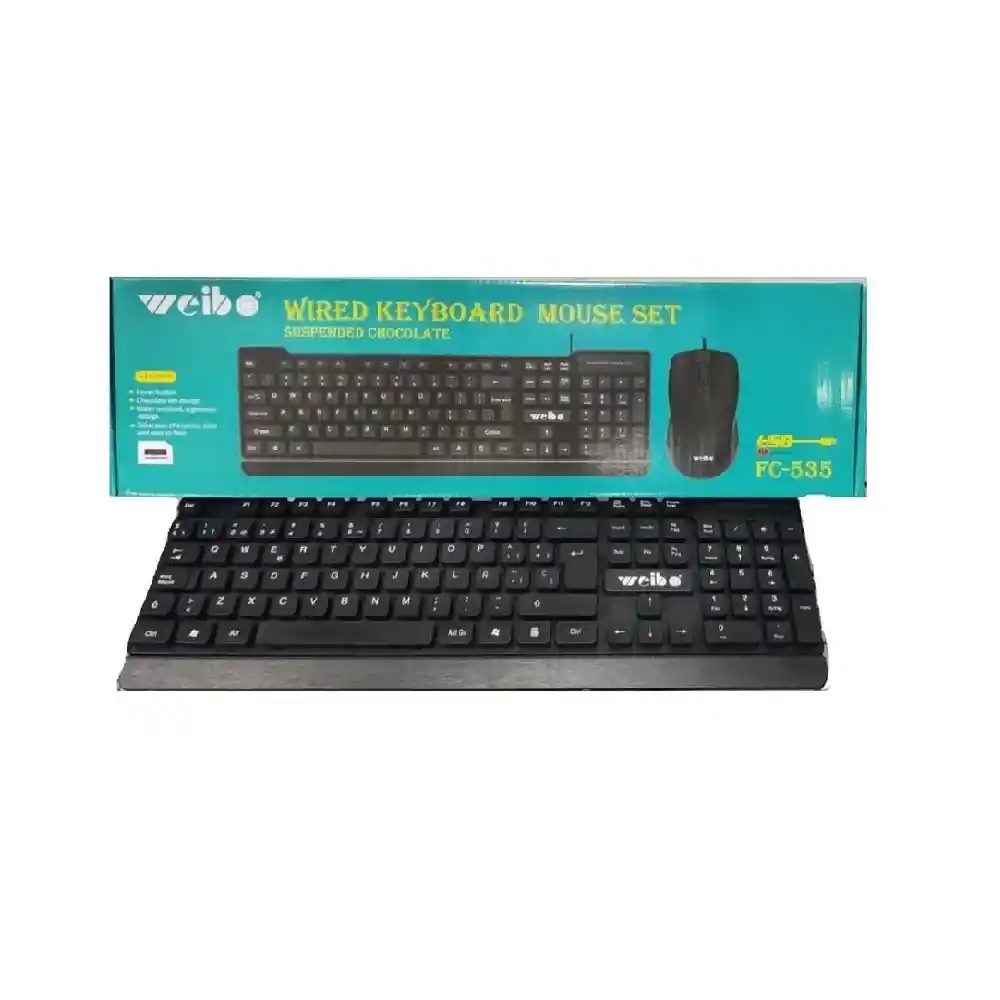 Combo Teclado + Mouse Weibo Fc-535 Usb Óptico Alámbrico