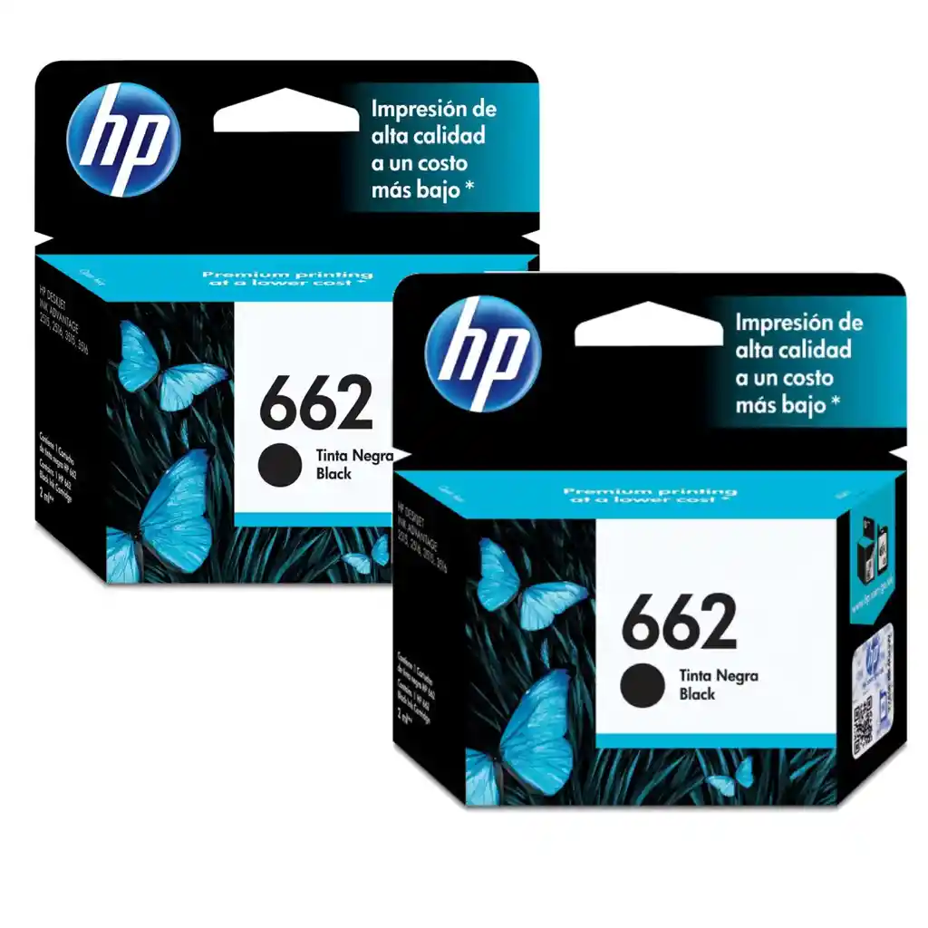 Kit De 2 Cartuchos De Tinta Hp 662 Original Negro