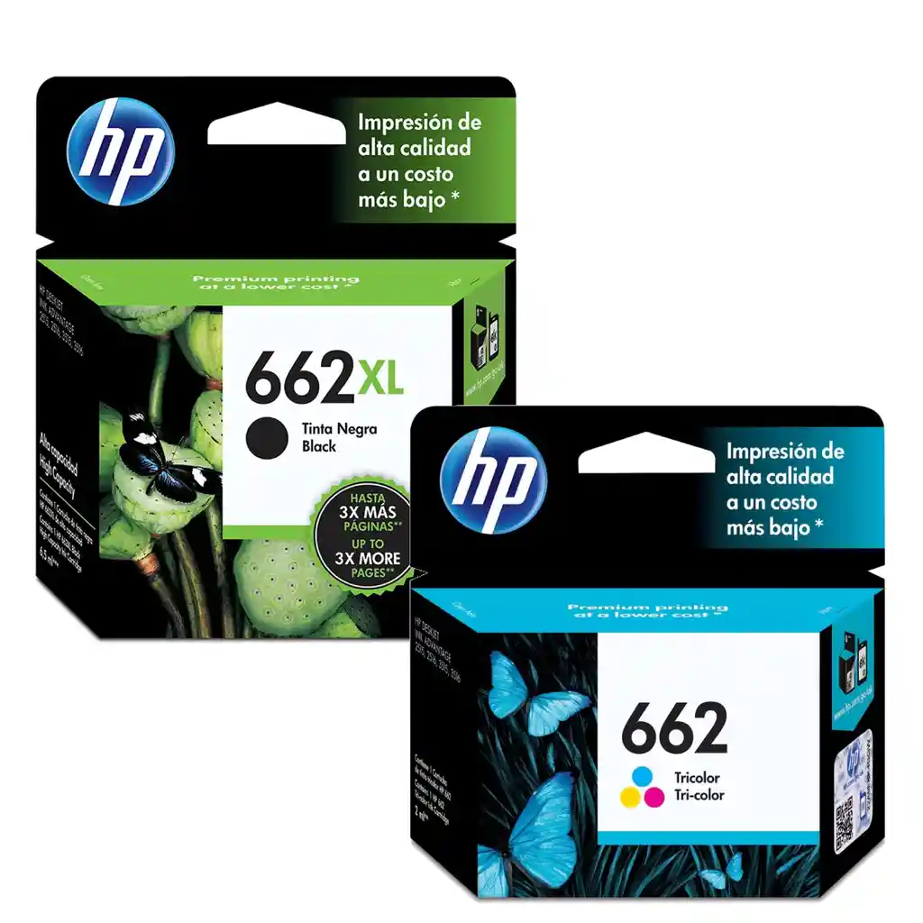 Kit De 2 Cartuchos Hp 662xl Negro Y 1 662 Tricolor