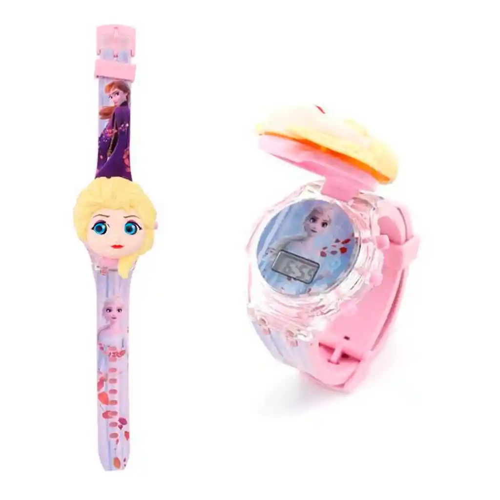 Reloj Niñas Digital Luces Sonido Tapa Infantil Frozen Elsa Dayoshop