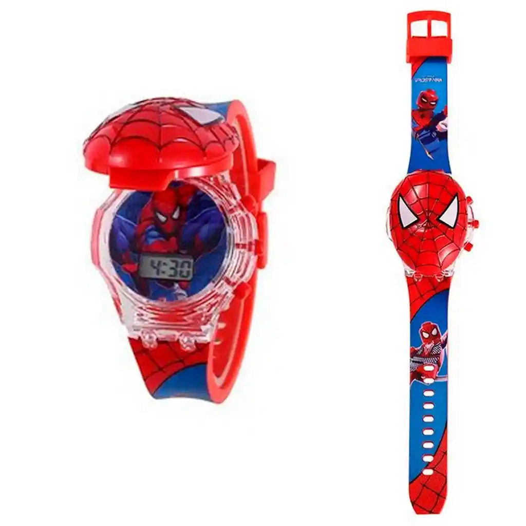 Reloj Niños Digital Luces Sonido Tapa Hombre Araña Spiderman Dayoshop