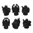 Buda Sonriente 6 Unidades Feng Shui Prosperidad Negro Dayoshop