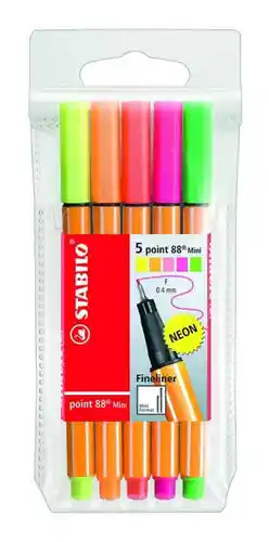 Micropunta Stabilo Estuche X 5 Neon