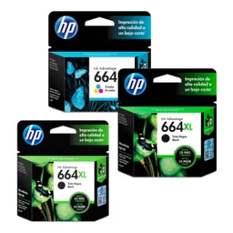 Kit De 2 Cartuchos Tinta 664xl Negro Y 1 664 Tricolor Original