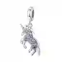 Charm Dije Unicornio Cristales Fabricado En Plata 925