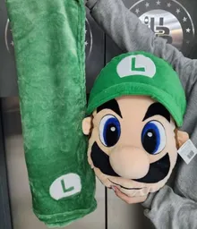 Peluche Cojin Con Cobija Luigi