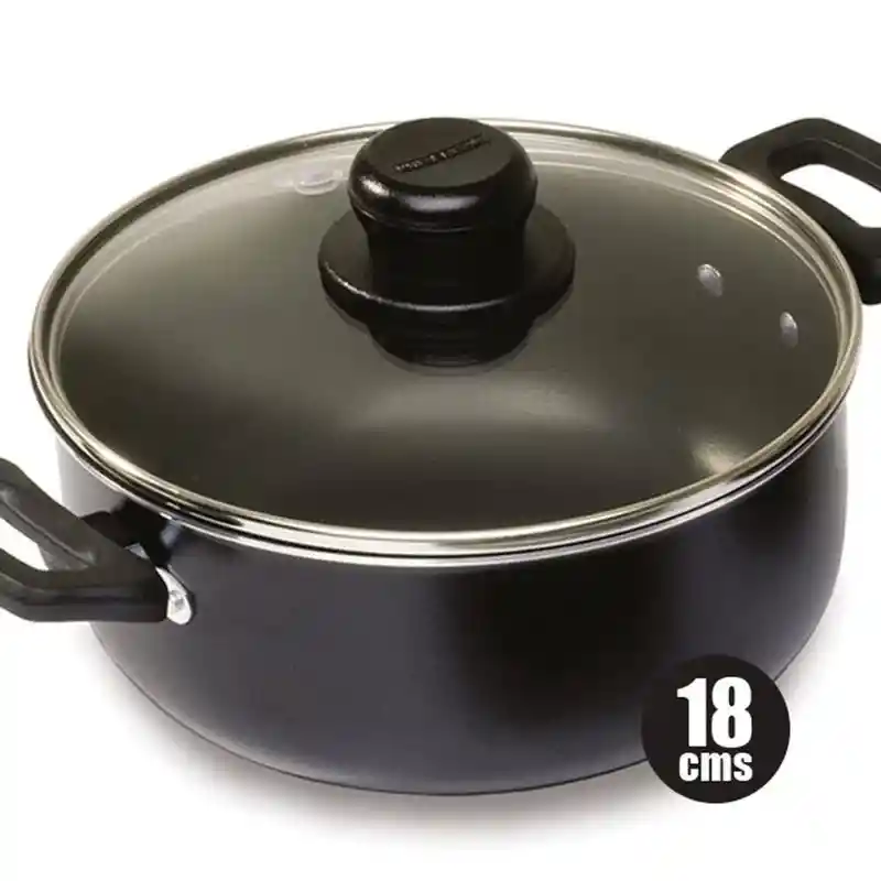 Olla Con Tapa De Vidrio Universal 18 Cm