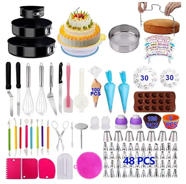 Kit Pastelería Decoración Tortas Ponqués Pasteles 367 Piezas