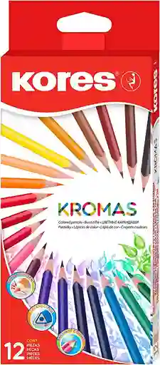 Lápices De Colores, 12col, 3 Granos, Kromas 93391 Kores