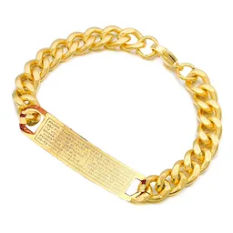 Pulsera Padre Nuestro Acero Hombre Gruesa Dorada + Estuche Dayoshop