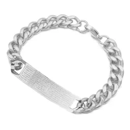 Pulsera Padre Nuestro Acero Hombre Gruesa Plateada+ Estuche Dayoshop