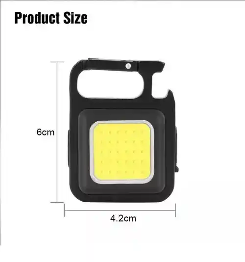 Mini Linterna 3 Modos De Luz Potente, Recargable Usb, Iman Llavero, Destapador