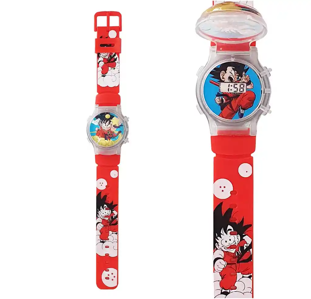 Reloj Niños Digital Luces Tapa Infantil Dragon Ball Goku Dayoshop