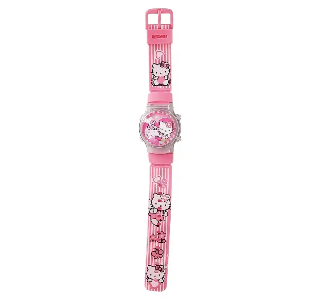 Reloj Niñas Digital Luces Tapa Infantil Hello Kitty Flor 3d Dayoshop