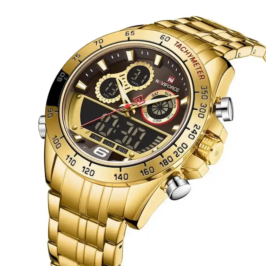 Reloj Naviforce Nf 9188 Dorado + Estuche Dayoshop