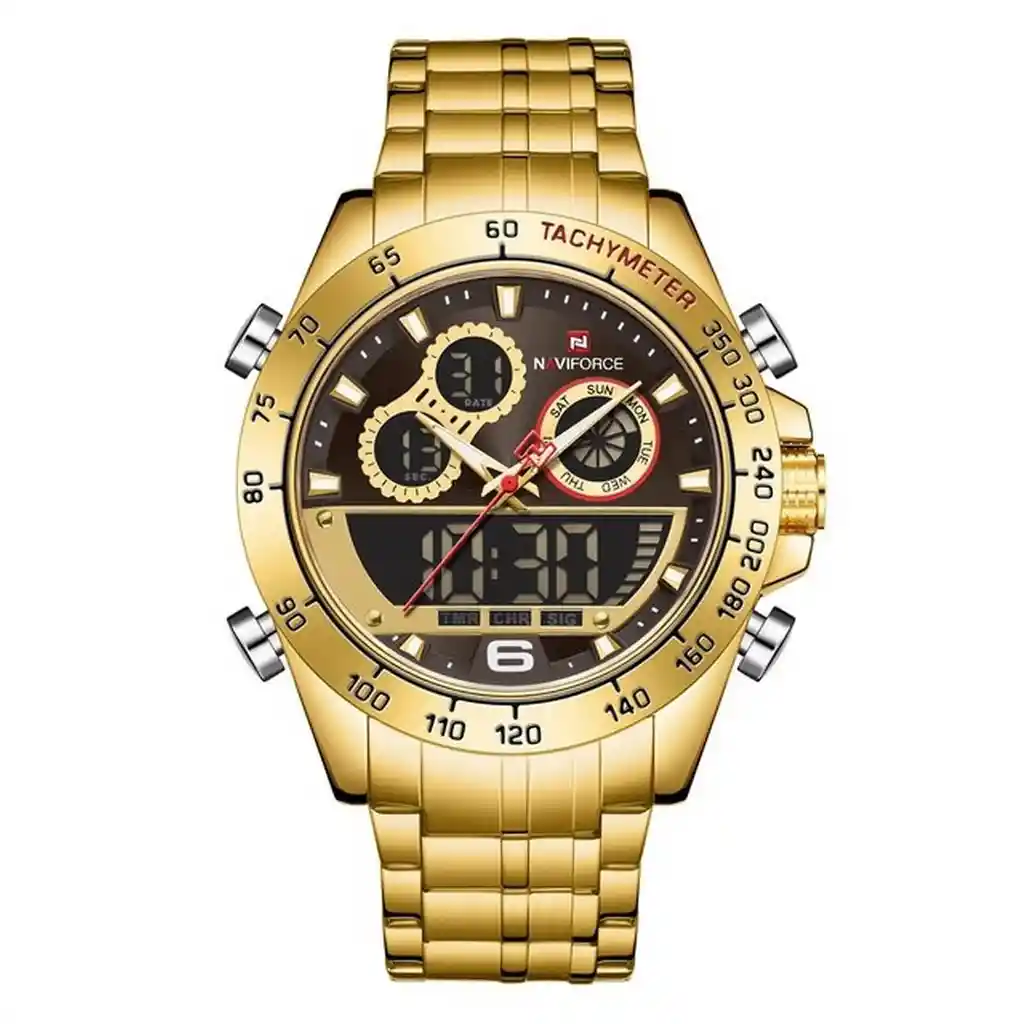 Reloj Naviforce Nf 9188 Dorado + Estuche Dayoshop