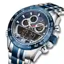 Reloj Naviforce Nf 9188 Plateado Azul + Estuche Dayoshop