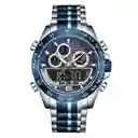 Reloj Naviforce Nf 9188 Plateado Azul + Estuche Dayoshop