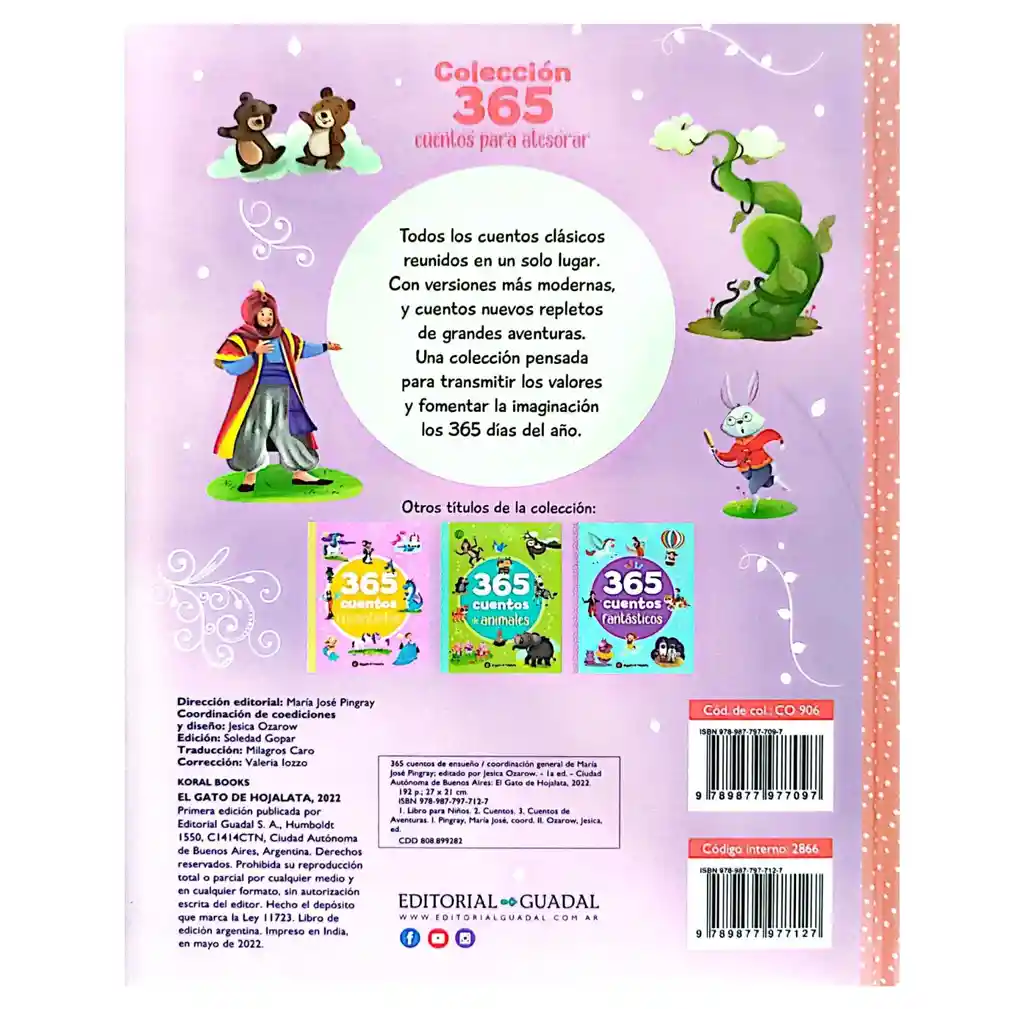 Libro 365 Cuentos De Ensueño Historias Para Niños Y Niñas
