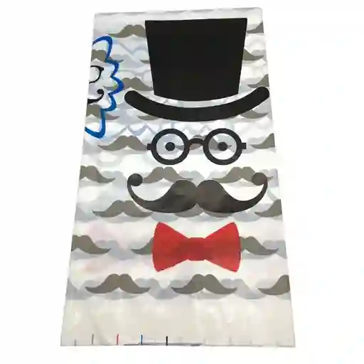 Mantel Plastico Bigotes Mostachos 108x180 Cm