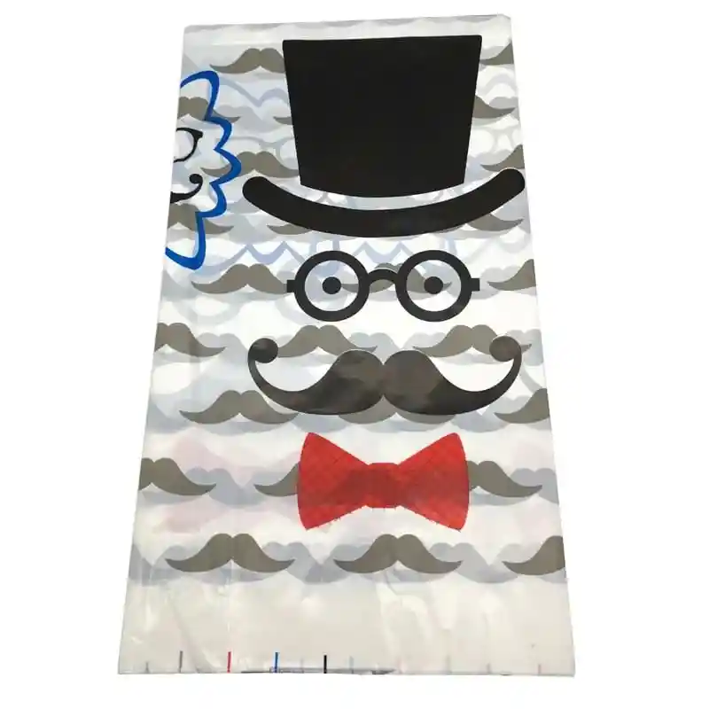 Mantel Plastico Bigotes Mostachos 108x180 Cm