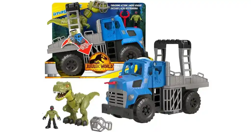 Dinosaurio Jurassic World Dominion Imaginext Vehículo De Jaula