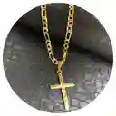 Cadena Y Cristo Estampado En Oro Laminado 18k