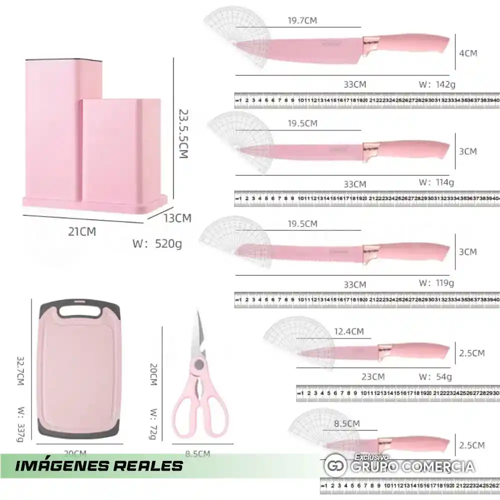 Set De 19 Utensilios De Cocina Premium Cucharones Cuchillos