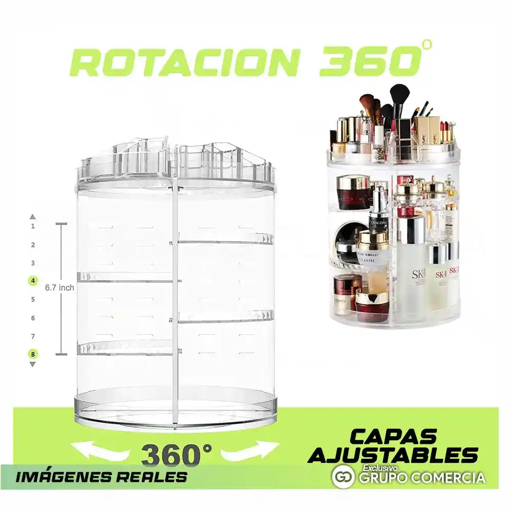 Organizador De Cosméticos 360 Giratorio Para Tocador