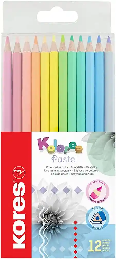 Kolor Triangular Pastel X12 Pz Kores 93311