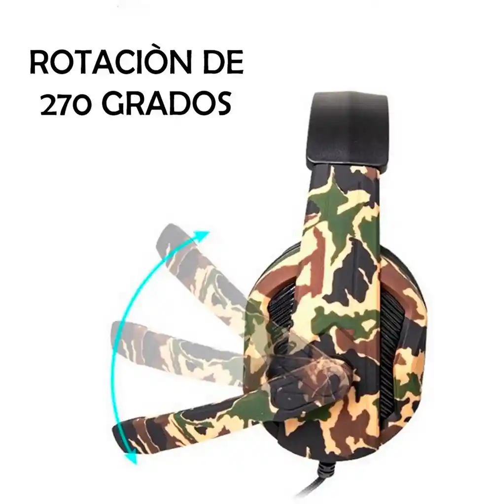 Audifonos Gamer Camuflado Militar Con Microfono Sonido 360 Dayoshop