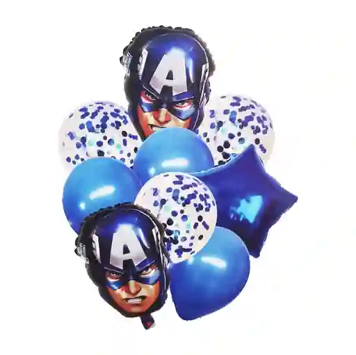 Kit Bouquet Globo Feliz Cumpleaños Capitan America Heroes Dayoshop