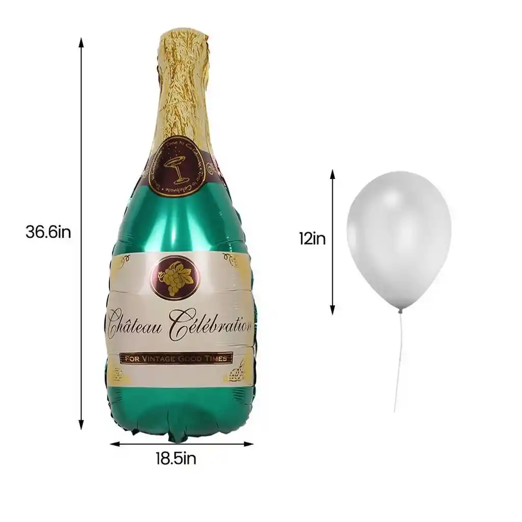 Kit Set Globo Feliz Cumpleaños Botella Champagne Copa Cheer Dayoshop