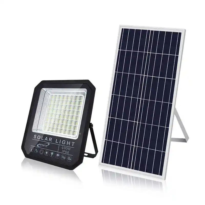 Reflector Led 400w Con Cargador Solar Y Accesorios (ovalado)