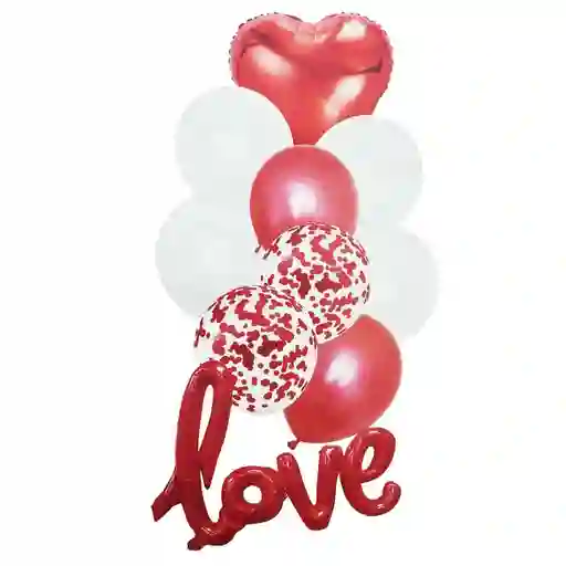 Kit Set Globo Feliz Cumpleaños Amor Love San Valentin Rojo Dayoshop